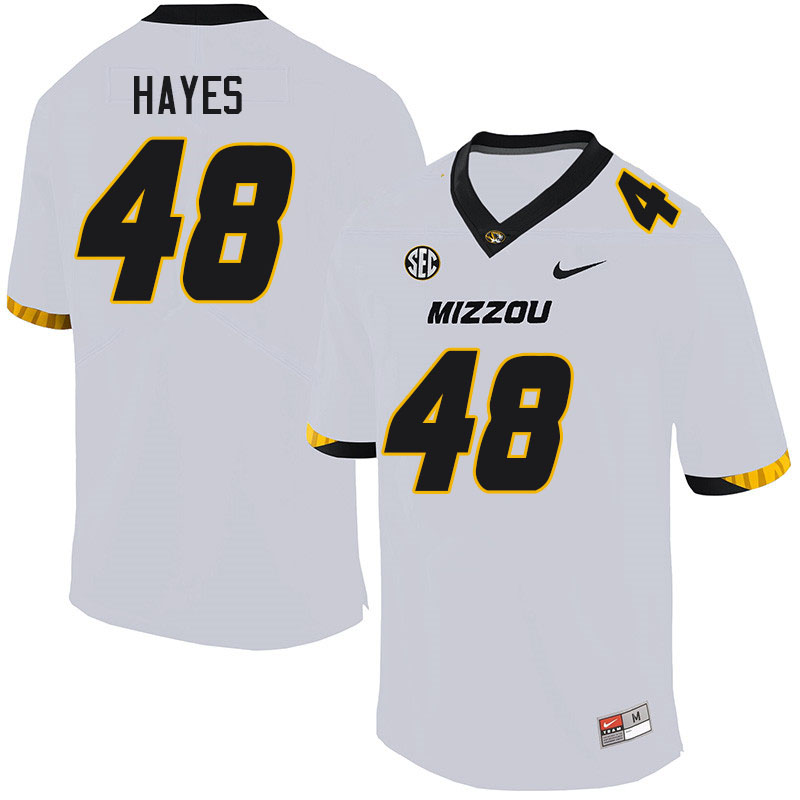 Men #48 Caimin Hayes Missouri Tigers College Football Jerseys Sale-White - Click Image to Close